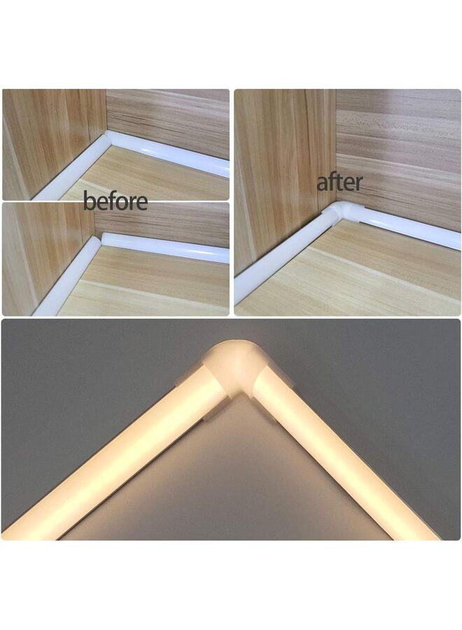 LAMAY 10pcs Led Aluminum Channel Corner Kit for Led Strip Lights L Shape 45x45 90 Degree Connectors Suit for V Shape Kitchen Cabinets LED Aluminum System 16x16mm with Screw (Size : A) - Image 5